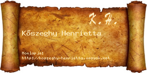 Kőszeghy Henrietta névjegykártya
